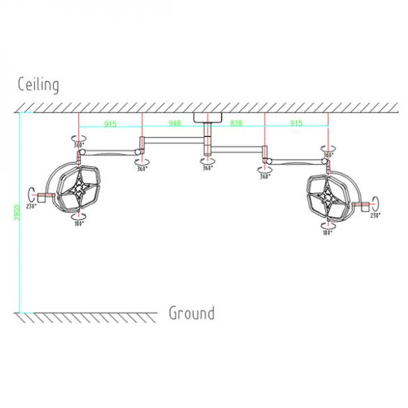 HF-L4+4C LED Operating Lamp
