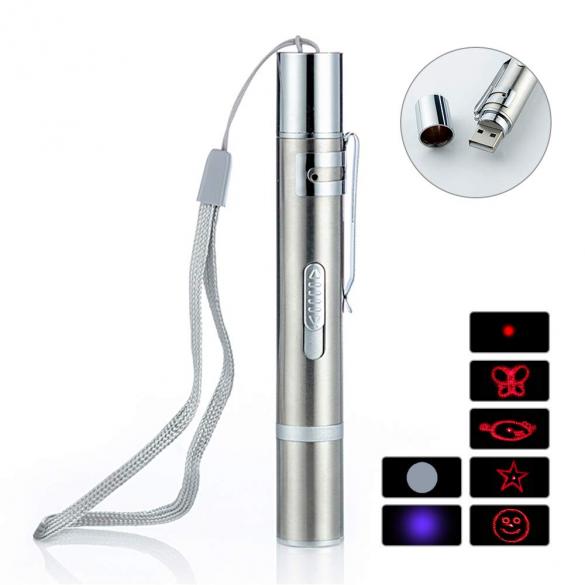 3in1 USB Recharging LED Flashlight Powerful Mini LED Torch Waterproof 